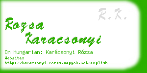 rozsa karacsonyi business card
